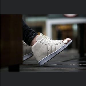 ADIDAS 80's SUPERSTAR METAL TOE S79384  LEATHER WEDGE SNEAKER IVORY
